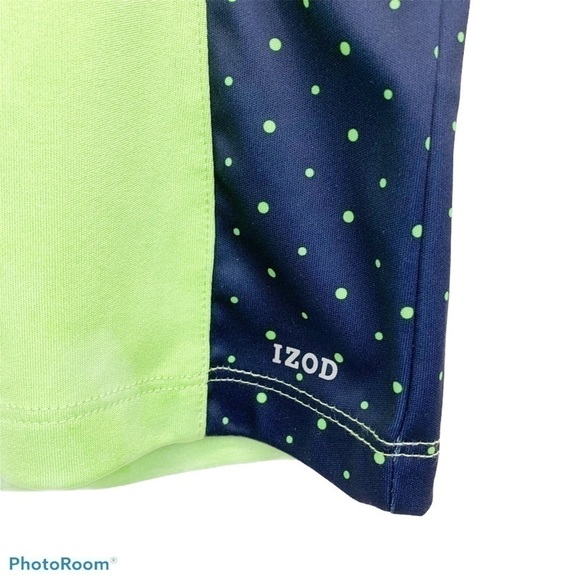 Izod 1/4 Zip Green and Navy Golf Shirt Size M - Picture 3 of 8